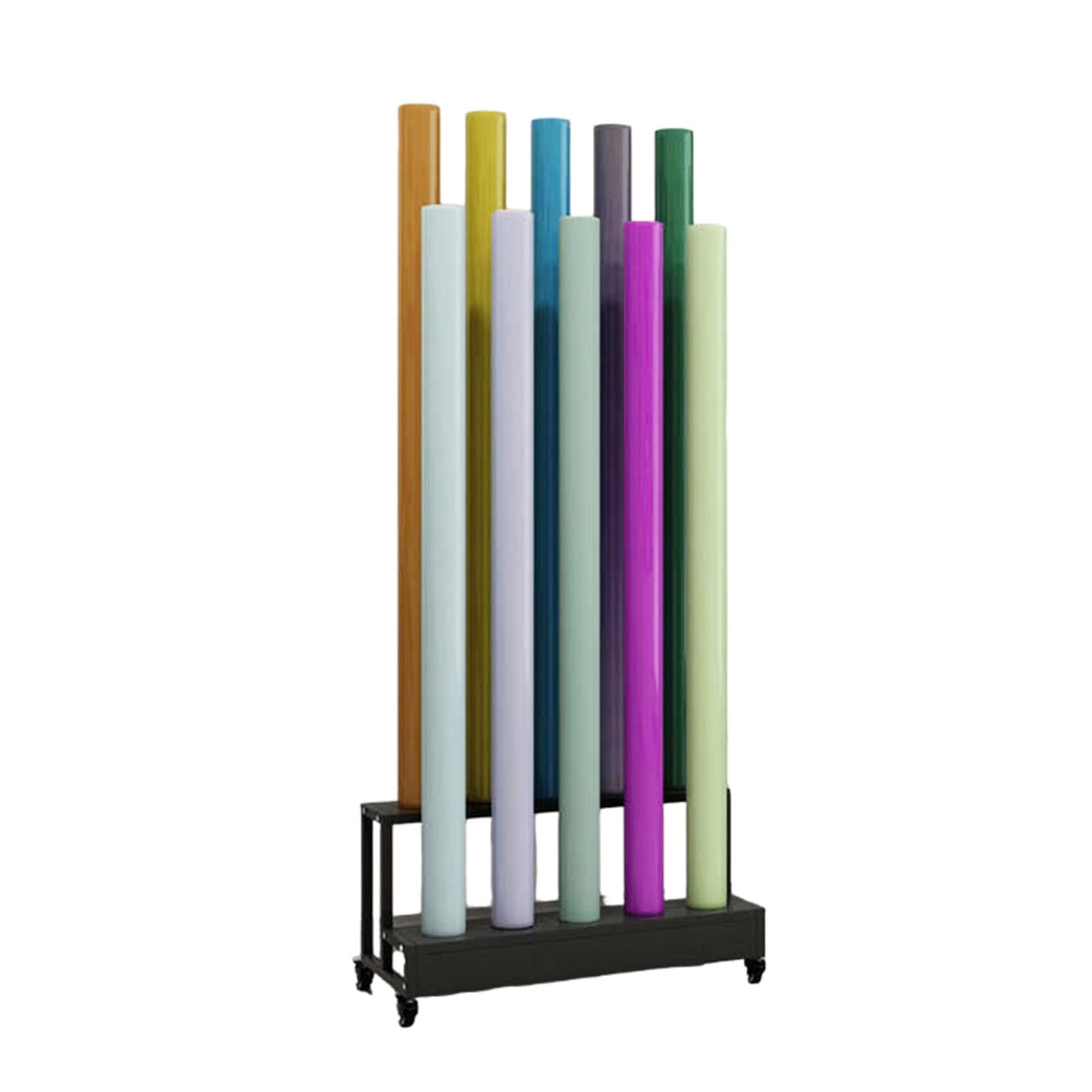 Scaffale mobile in metallo per rotoli e campioni, grande capacità, può contenere fino a 150 kg, ideale per tappeti in pelle e forniture artigianali (53 x 48 x 75 cm)