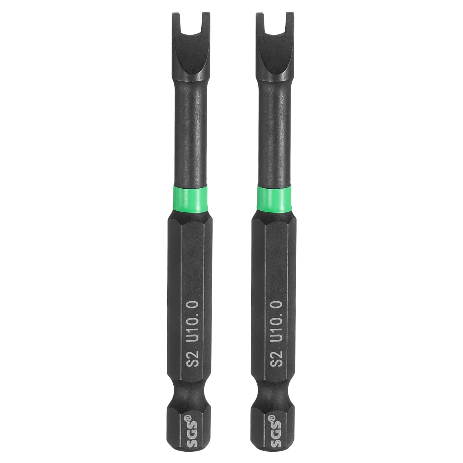 sourcing map 2pcs U Shaped Screwdriver Bit 70mm / 2.76" Length S2 Steel U10 Magnetic Screwdriver Drill Bits Power Tools with 1/4" Hex Shank for Electrician Mechanic Precision Repair โ image 1