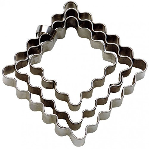Staedter – Juego de 3 Ondulado Cuadrado Cortador de terraza Set, Plata