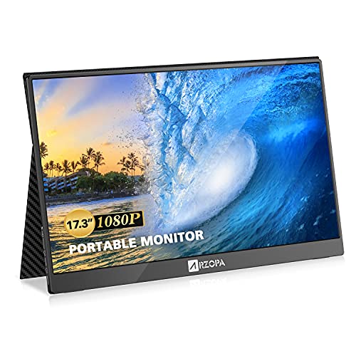 Arzopa Portable Monitor, 17.3'' 100% sRGB 1080P FHD HDR IPS Laptop Computer Display HDMI USB C Game Monitor, Eye Care External Monitor with Dual Speakers Smart Cover for Xbox PS4 Switch PC Phone Mac Arzopa Portable Monitor, 17.3'' 100% sRGB 1080P FHD HDR IPS Laptop Computer Display HDMI USB C Game Monitor, Eye Care External Monitor with Dual Speakers Smart Cover for Xbox PS4 Switch PC Phone Mac