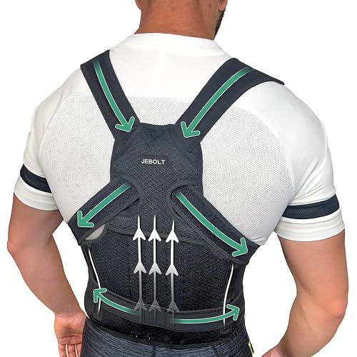 JEBOLT Corrector de Postura para Hombre y Mujer conFaja Lumbar - Soporte para Espalda Recta con Exoesqueleto para el Alivio del Dolor Postural (M)
