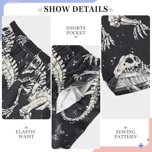 Pajama Bottoms, Dinosaur Skeletons Pattern Sleeping Pant Lounge Wear Pajamas Long Pants Sleepwear4