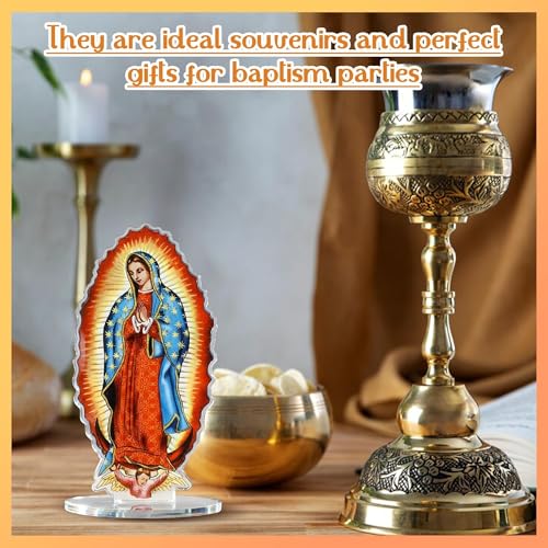 12 Estatuas Virgen de Guadalupe de Acrílico 4.7" miniatura 4
