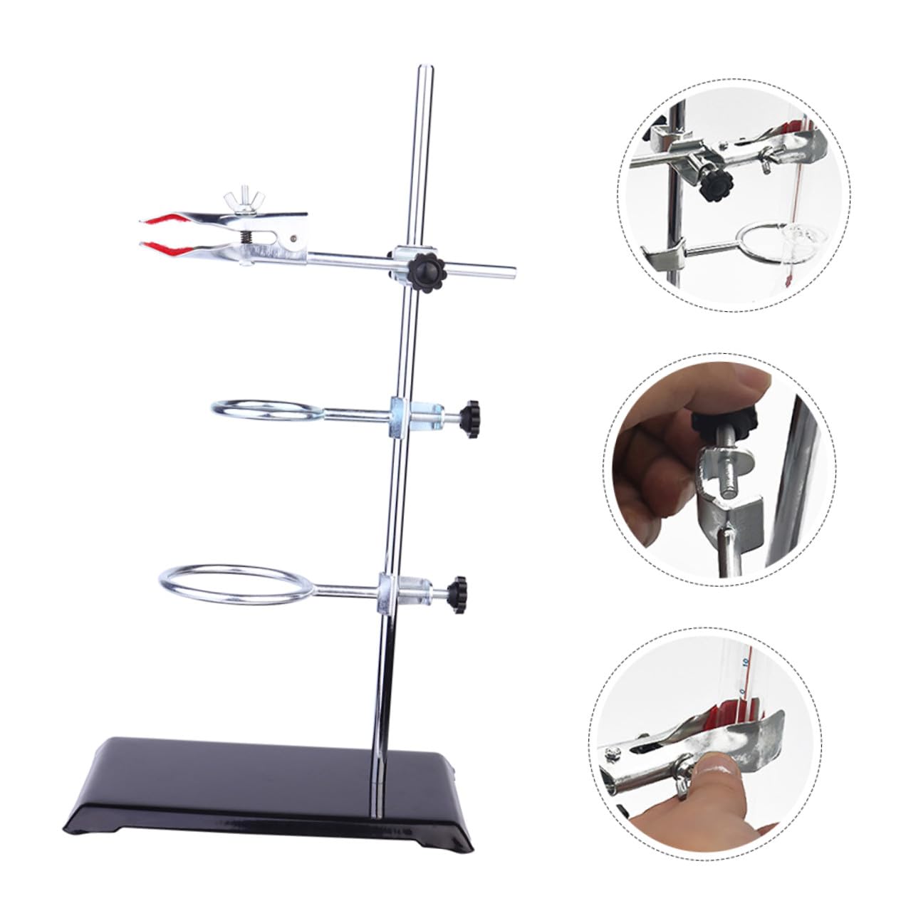 Laborstativ 40cm Edelstahl Mit Klemme Und Ringhalter Für Chemielabor Und Experimentierunterricht