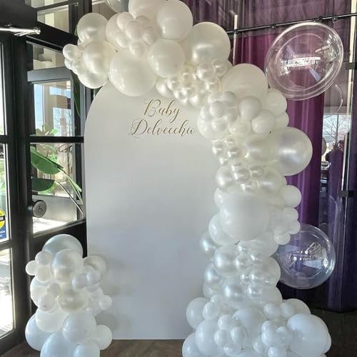 Image of Pearl White Balloons 12 inch, White Latex 50pcs Party Balloons | Wedding, Engagement, Bridal Shower, Baby Shower, Birthday Party Decorations