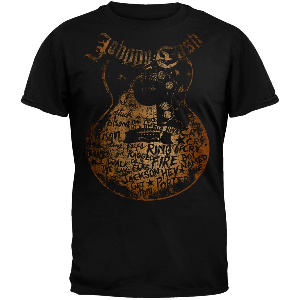 Amazon.com: Johnny Cash - Songs On Guitar Soft T-Shirt - Small Black :  Clothing, Shoes \u0026 Jewelry