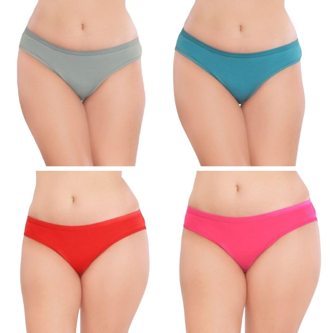 Rivo Original Pure Cotton Panties for Women, Underpants for Women (Pack of 4) (Multicolour)-picture-40