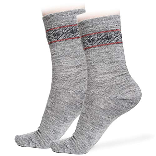Image of American Mammoth Alpaca Wool Socks Nordic 2Pairs for Women - Comfortable & Warm Winter | Ultra Durable BDCH