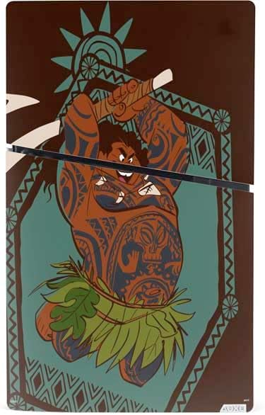 Skinit Decal Gaming Skin Compatible with PS5 Slim Digital Edition Console - Officially Licensed Disney Princess Moana Maui Ready to Fight Design