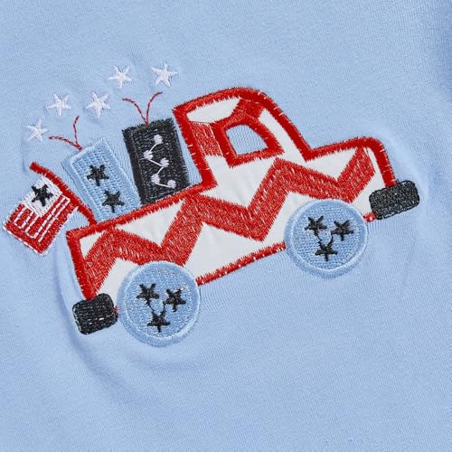 Image of Kayotuas Fourth Of July Toddler Boy Outfit Baby American Flag Clothes Patriotic Shirt Striped Gingham Shorts 2Pcs Summer Sets