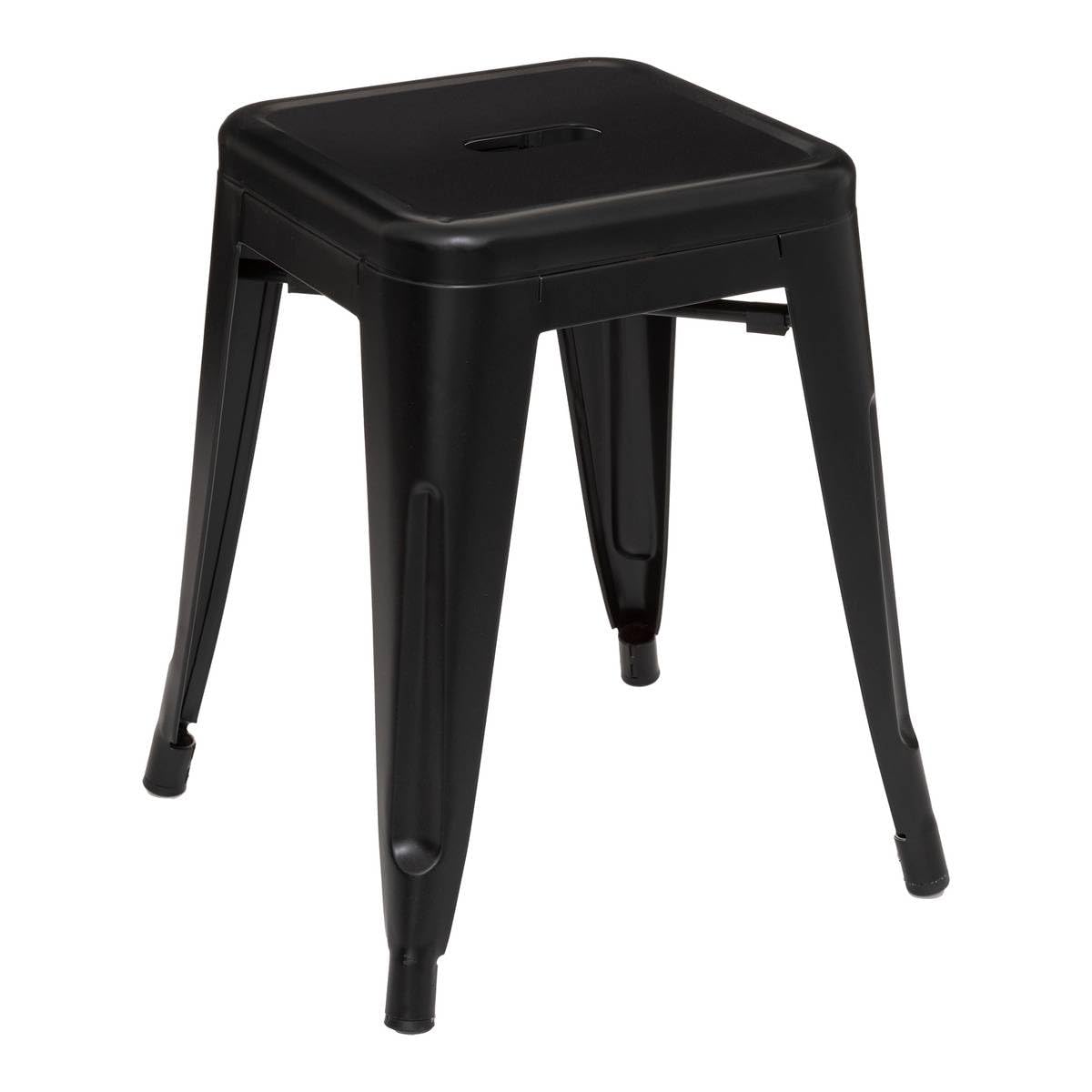 Tabouret en métal Noir H 46 cm Style néo-Industriel - Atmosphera