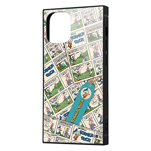 イングレム iPhone 12 mini ディズニー キャラクター 耐衝撃 ハイブリッド ケース カバー KAKU ストラップ ホール 付き スクエア 軽量 ドナルドダック/comic IQ-DP26K3TB/DD006