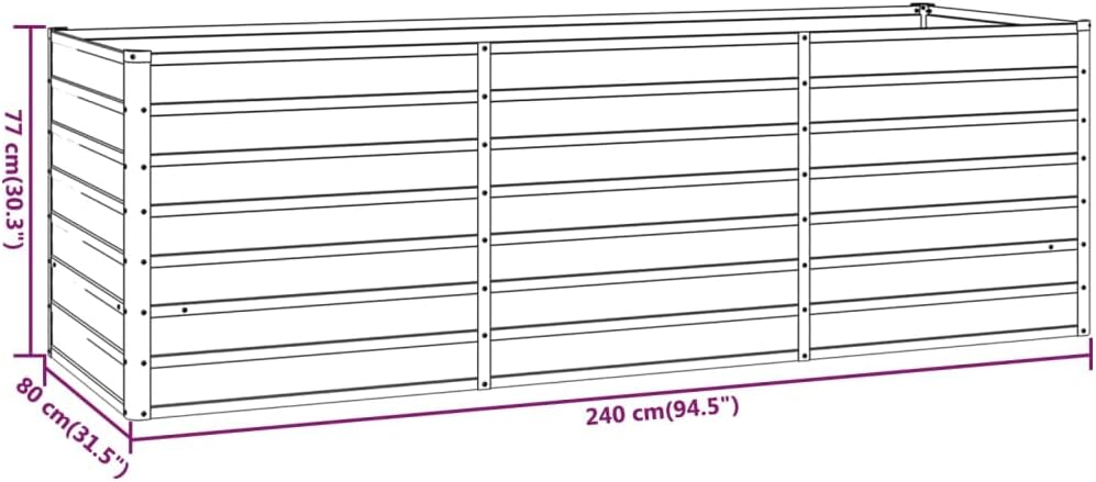 Dimensional diagram of the vidaXL Grow Box