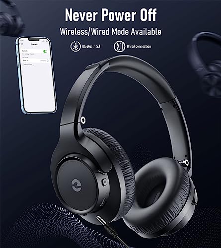 Image of Wireless Headphones Bluetooth, Bluetooth Headphones, 70H Playtime Headphone Wireless Bluetooth 5.1 with with Mic & 3EQ Modes, Over Ear Headphones HiFi Stereo for Home Traver Work(NO ANC)