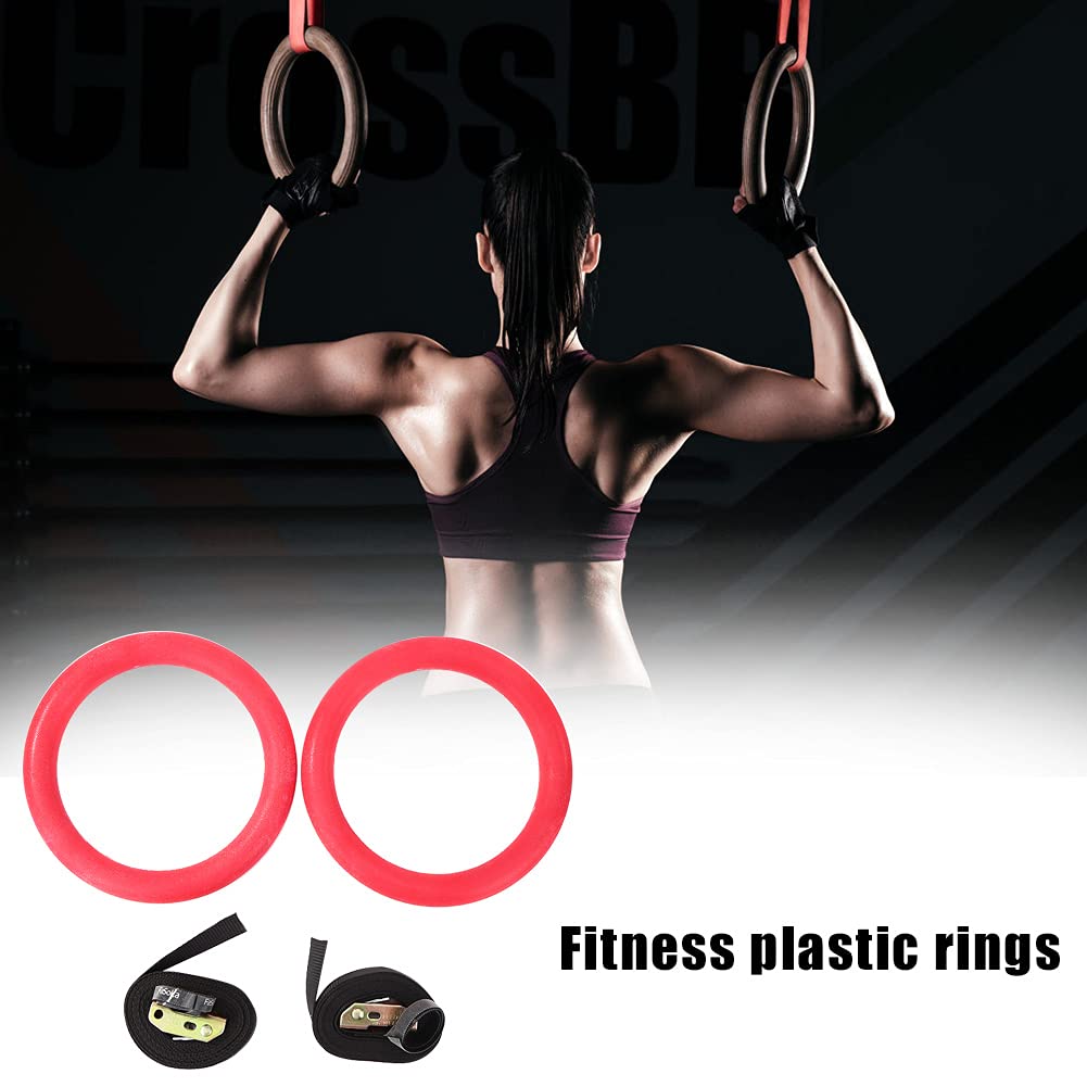 Anelli per il fitness, 1 paio di anelli da ginnastica in plastica ABS multifunzionali, pratici e comodi, for esercizi di trazione e allenamento muscolare