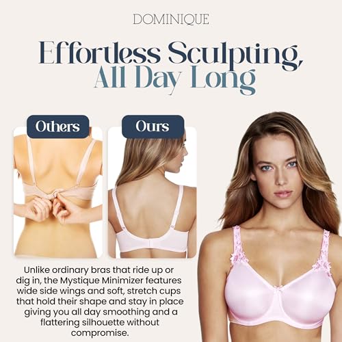 Image of Dominique Mystique Minimizer Bra #7000 - Seamless Full Figure Underwire Lingerie for Women, Smooths & Shapes
