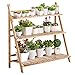Unho Scaffale Porta-fiori in Bambù, scaffale porta piante Pieghevole fioriera a scala in bambù 3 Strati scaffale per piante fioriera da esterno portavasi Portafiori Espositore 98,5x37x96,5cm