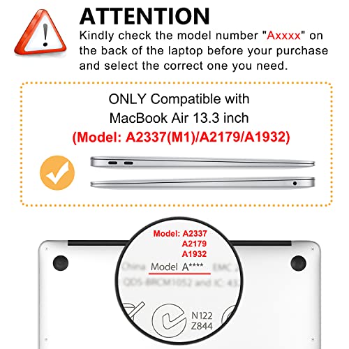 Image of MacBook Air 13 inch Case(A1932, 2018-2019 Release), 3D Effect Matte Clear See Through Hard Case Cover Only Compatible MacBook Air 13.3 inch with Retina Display Touch ID - Garden Flowers