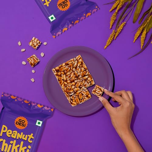 Image of Go Desi Peanut Chikki Bar, 100 grams pack, Gajak, Sweets, Gazak