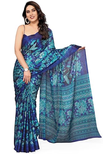 Image of MIRCHI FASHION Saree for Woman Chiffon Floral Printed | Lightweight All-Day Comfortable Women's Sari with Unstitched Blouse Piece (Available in 30 Colors)