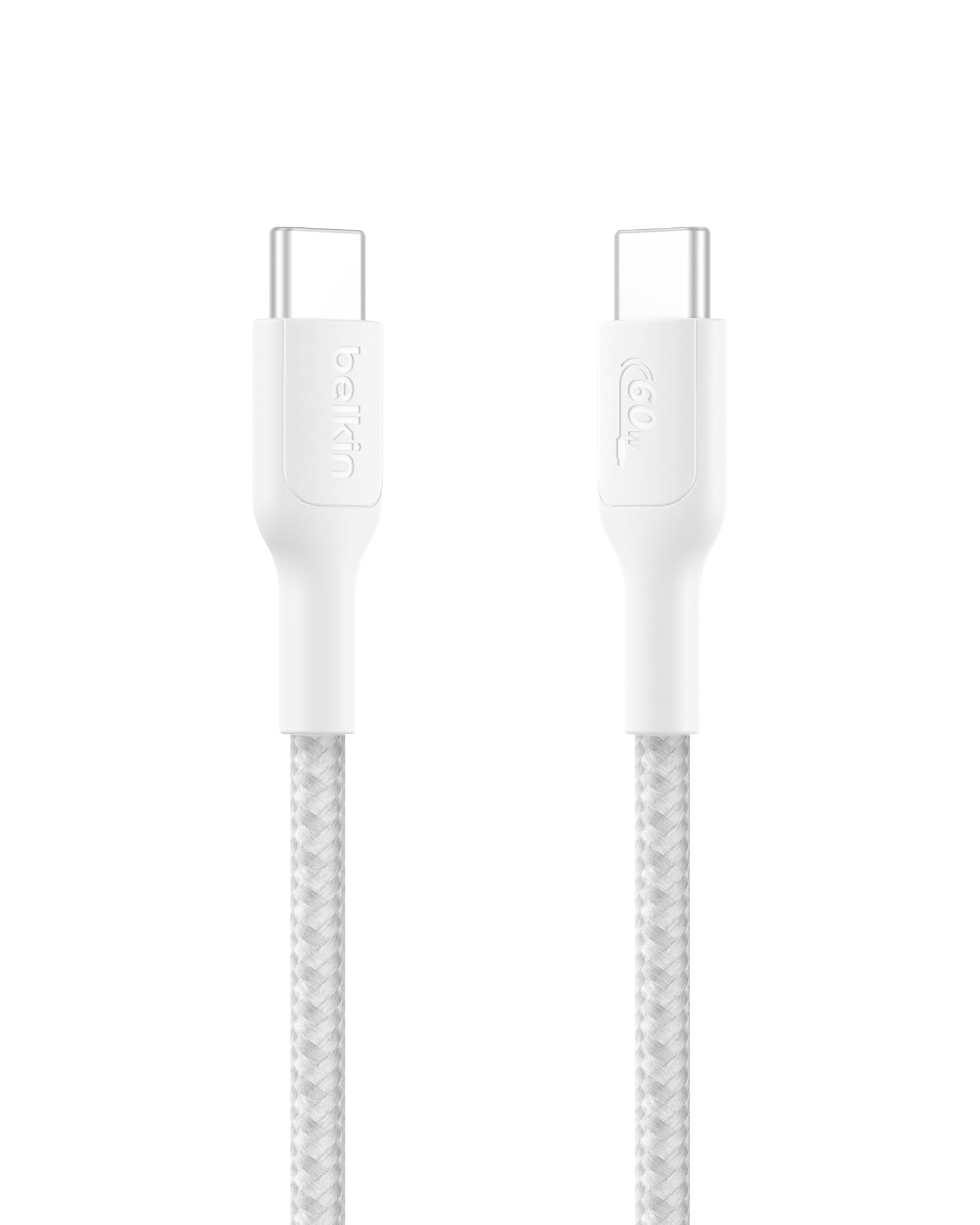 Belkin Braided PCR USB -C to USB -C Cable 2.0 (1M) For iPhone Series (16, 16 Pro Max), Samsung Galaxy S25, S24, Google Pixel 9 & 8, iPad Pro, Nintendo Switch 2 & More | 2 Years Warranty | White-image-9