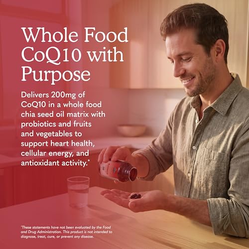 Garden of Life Raw CoQ10 200mg, with Omega 3 6 9 for Heart Health, 60ct - image 2