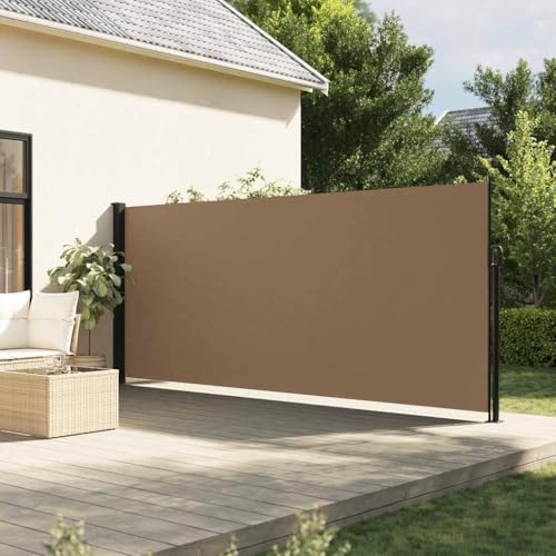 Store latéral extensible taupe 170x300 cm en polyester et acier