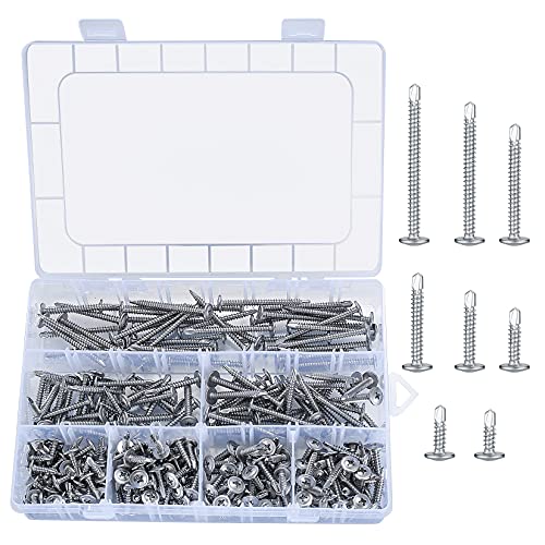 Tornillos autorroscantes de acero inoxidable con punta de perforación, tornillos autorroscantes de cabeza plana, M4.2* (13 mm/16 mm/19 mm/25 mm/32 mm/38 mm/45 mm/50 mm)