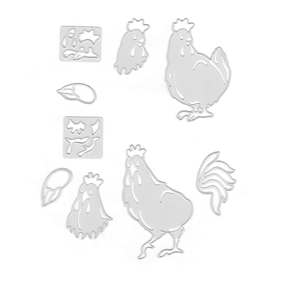 Stencil in metallo per goffratura, fustelle in metallo, maiale, mucca, pollo, stencil per goffratura, per realizzare biglietti, scrapbooking, artigianato di carta