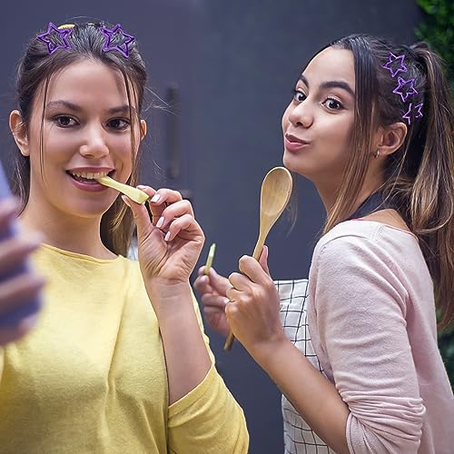 Pinzas para cabello estrella morado oscuro, 10 piezas miniatura 3