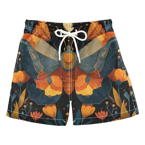 Boys Swim Trunks Butterfly Flowers Stars Moon Toddler Swim Shorts Beach Board Shorts Swimsuit