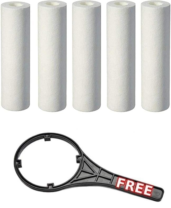 Aqua Soul Spun Filter Cartridge Replacement, 120 Grams, 7 Micron, 10 Inches, Pack of 5 + 1 Spanner, 5-6 Months Lifespan-picture-32