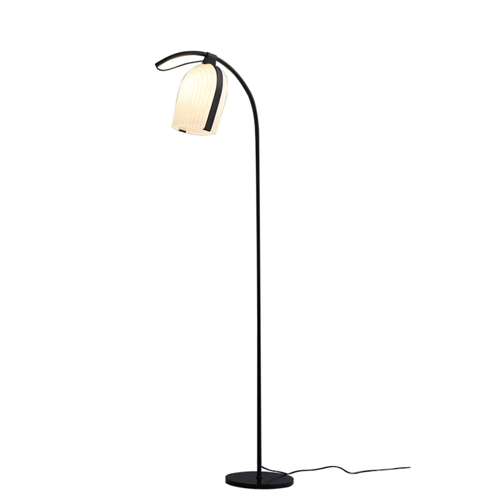 Lámpara de pie de resina negra acabado mate 55.9 pulgadas con iluminación LED