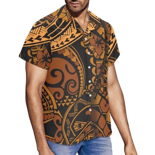 Couple Plus Size Dress with Hawaiian Shirt Polynesian Tribal Samoan Puletasi Off Shoulder Dress for Women2