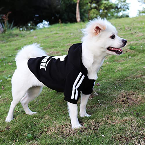 QiCheng&LYS Chihuahua Clothes,Dog Sweater Hoodie Warmth Cat Puppy Jumper,Puppy Clothes for Small Dogs 2 Pieces(M, Black/Red) - Image 4