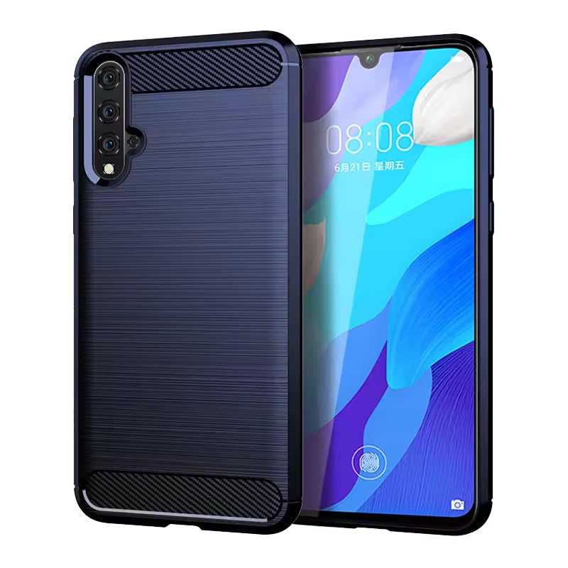 Image of Hybrid Carbon Fiber Back Case for Honor 20 / Huawei Nova 5T (Blue)