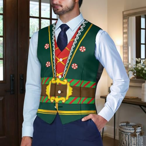 Men’s Vest Regular Fit Waistcoat Big and Tall Suit Vest V-neck Button Down Formal Wear Sleeveless Waistcoat3