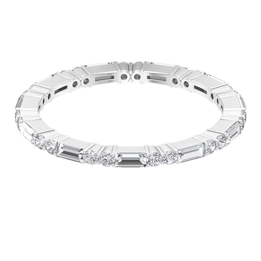 Rosec Jewels - 1 CT Moissanite Eternity Band, Stackable Gold Band, Minimal Gold Ring, 14K Solid Gold