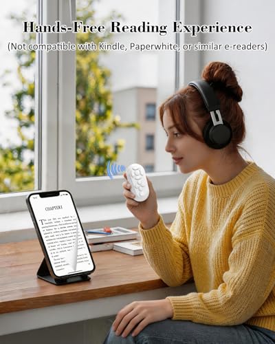 Mando TikTok Bluetooth para pasar páginas Kindle sin tocar pantalla blanco 4