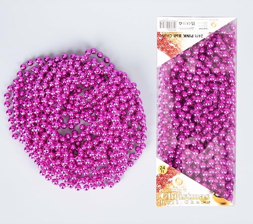 7,2 m Lange rosa glänzende Weihnachtskette, metallische...