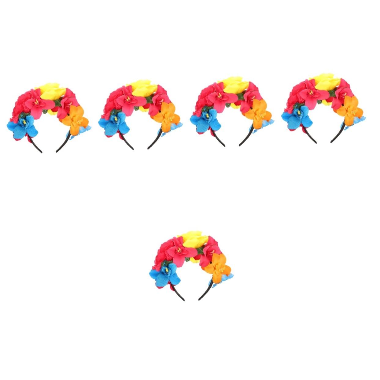 FOMIYES 5 Piezas diadema de halloween tiara de flores diadema floral para mujer pasadores de pelo broche de pelo fiesta cosplay de pelo rosa las flores horquilla guirnalda Venda