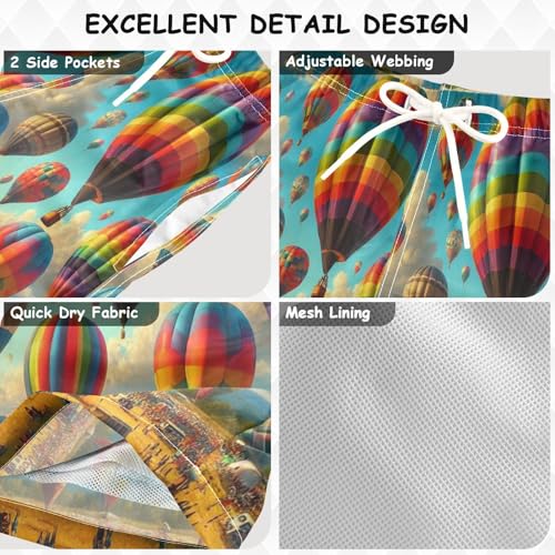 Hot Balloon Colorful Boys Swim Trunks Quick Dry Toddler Swimsuit Boy Board Shorts Swimwear Bathing Suits XS3