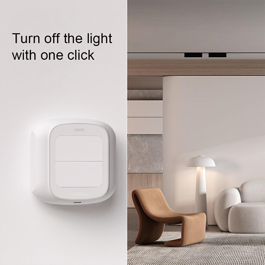 IOIUSKKU 4 Juegos de Interruptor de botón Zigbee portátil - Controlador Pro para el hogar Inteligente Interruptor inalámbrico Botón de Escena Interruptor Push Smart Switch WiFi, WiFi 4Conjunto
