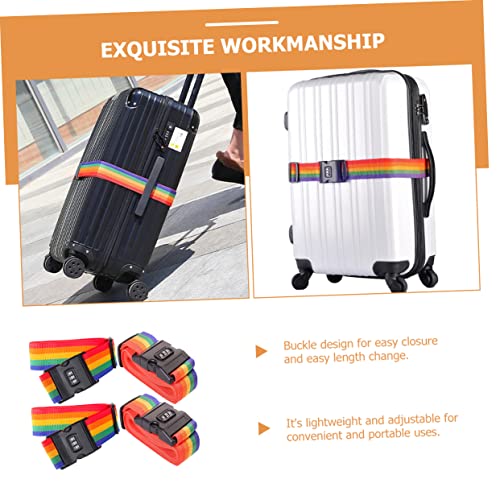 BESPORTBLE Correas de Equipaje Ajustables Arcoíris Hebilla de Seguridad, Cinturones de Maleta de 2 Metros, Pack de 4 Unidades para Viajes, Camping y Uso Doméstico - imagen 7