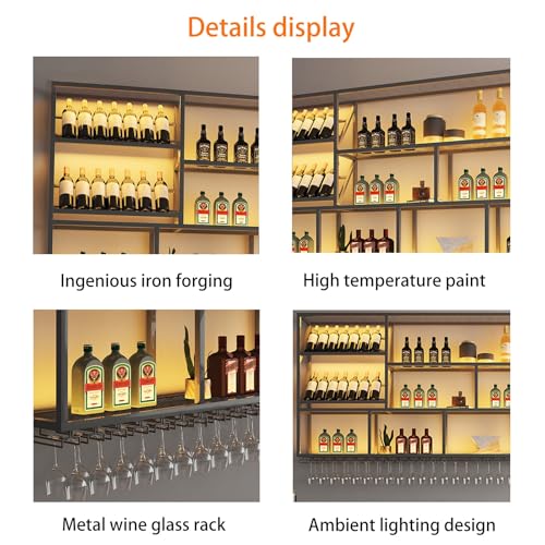 Soporte para botellas de vino metal dorado de pared miniatura 6
