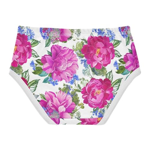 Joisal Cotton Toddlers Underwear Floral Purple Pink Floral White Girl Panties Cute Bright Kids Briefs Undies 2t2
