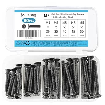 200-Piece M5 Stainless Steel Screw Assortment Kit - 30mm To 50mm With Nuts & Washers