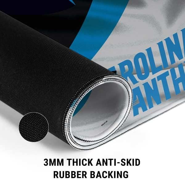 Skinit Medium Gaming Mouse Pad - Officially Licensed Carolina Panthers Design with Stitched Edges, Waterproof, Non-Slip Rubber Base, Desk Mat for Keyboard & Mouse, 17.7" x 15.75" inches