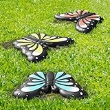 Landical 3 Pcs Butterfly Stepping Stone Resin Garden Stepping Stones Butterfly...