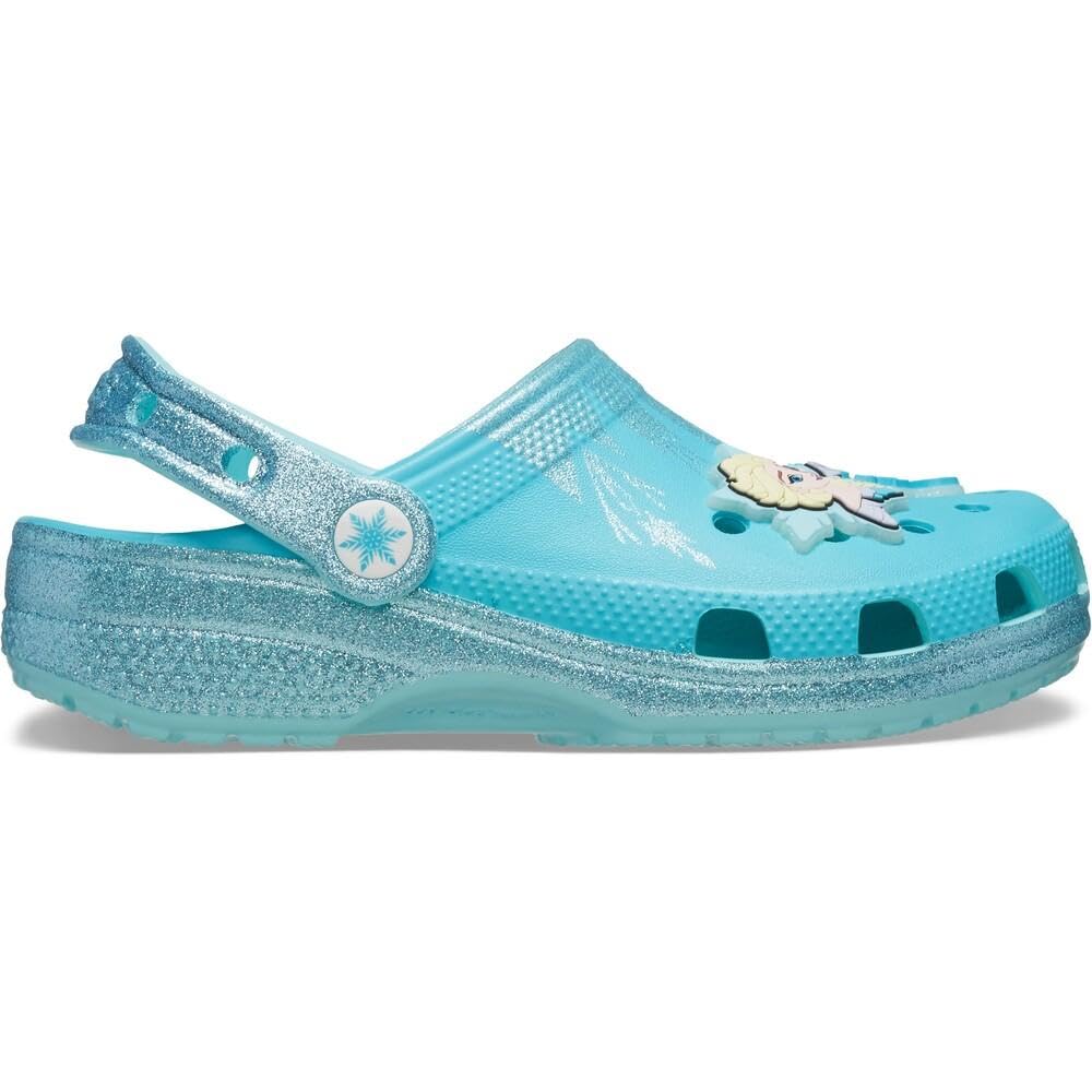 Crocs Kids Frozen Elsa Classic Croc, Blue, Size 13 Younger